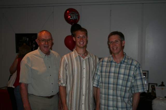 Grandpa John, John, and Curt at Johns graduation in May 2007