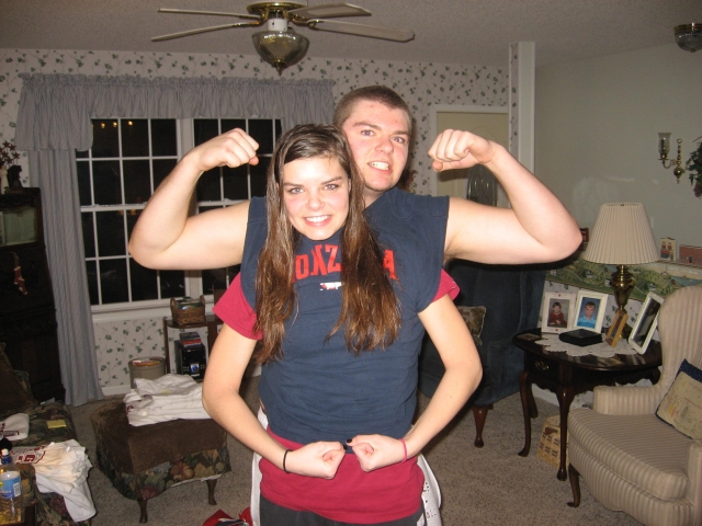 Katie and Derek - Look at those muscles!