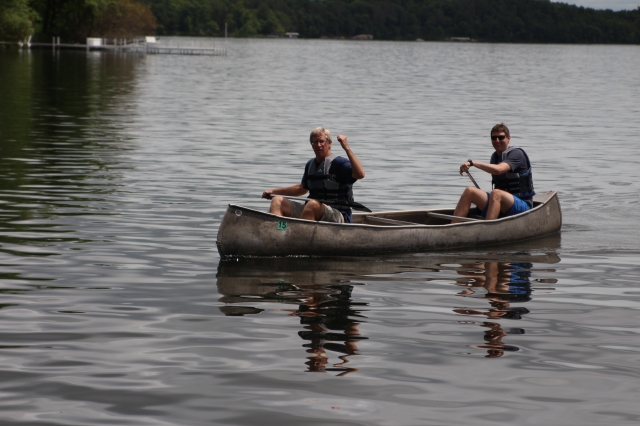 Curt and Mark on the canoe
